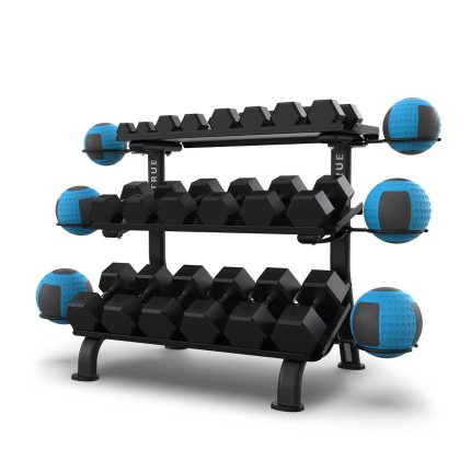 رک سه طبقه دمبل | True FS-20 3-Tier Flat Tray Dumbbell Rack